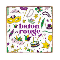 Mardi Gras Fun Baton Rouge Wood Block