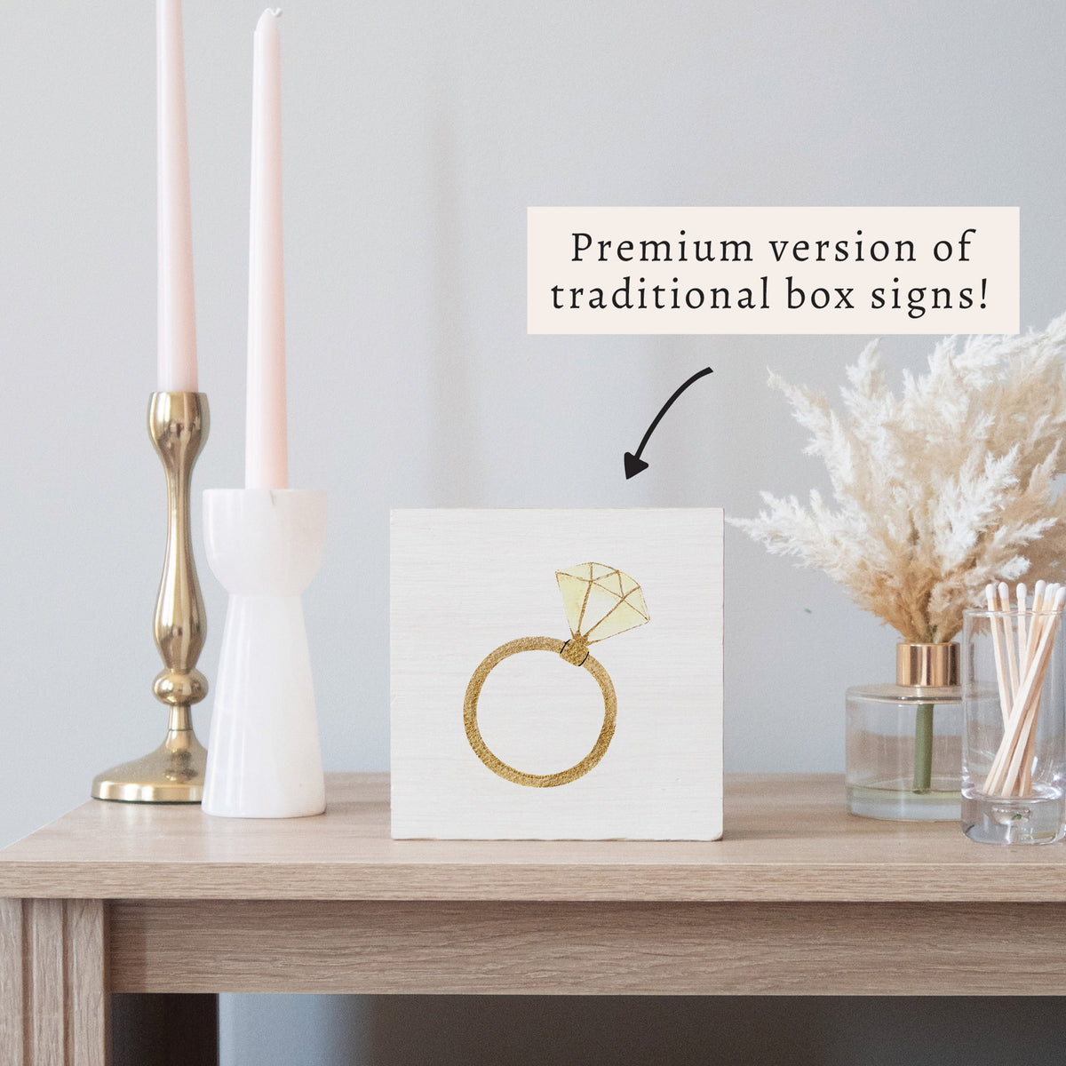 Wedding Ring Block Sign