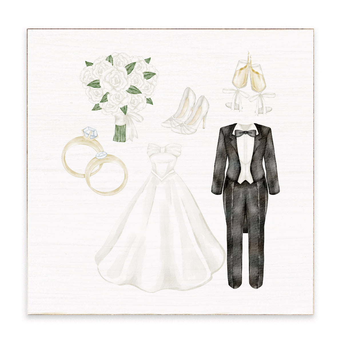Wedding Icons Block Sign