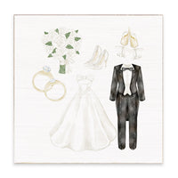 Wedding Icons Block Sign