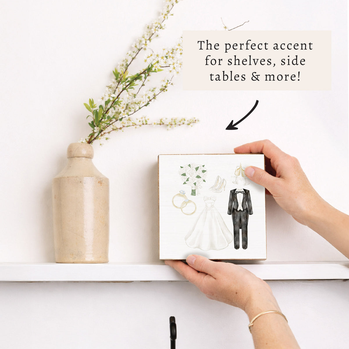 Wedding Icons Block Sign
