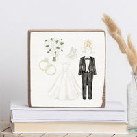 Wedding Icons Block Sign