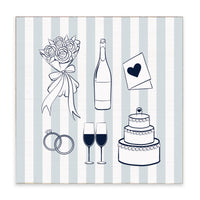 Wedding Icons Striped Block Sign