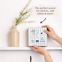 Wedding Icons Striped Block Sign