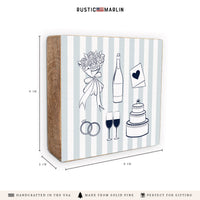 Wedding Icons Striped Block Sign