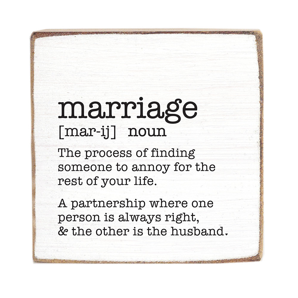 Marriage Definition Block Sign