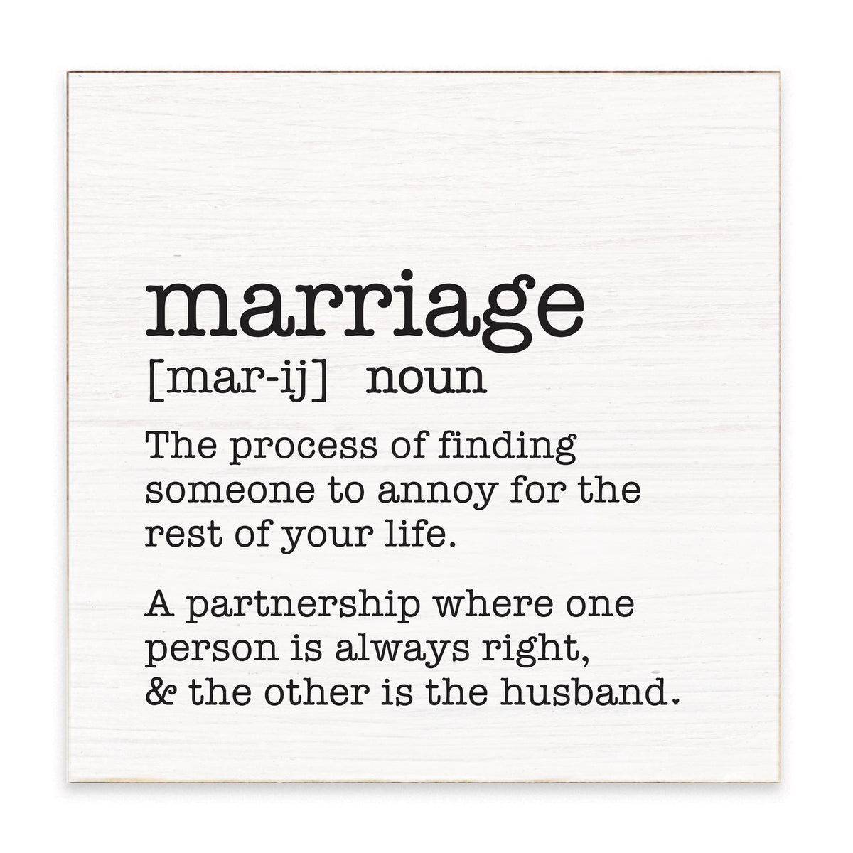 Marriage Definition Block Sign