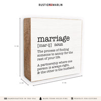 Marriage Definition Block Sign