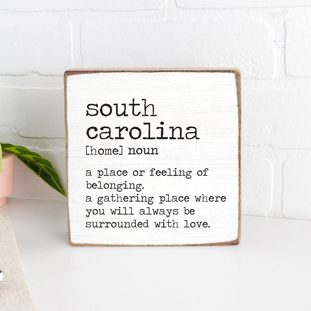 South Carolina Definition Block Sign