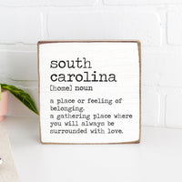 South Carolina Definition Block Sign