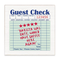 Guest Check Barista Block Sign