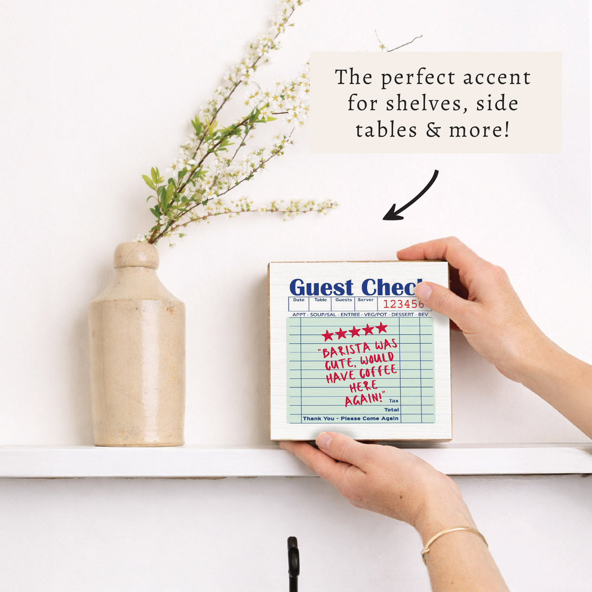 Guest Check Barista Block Sign