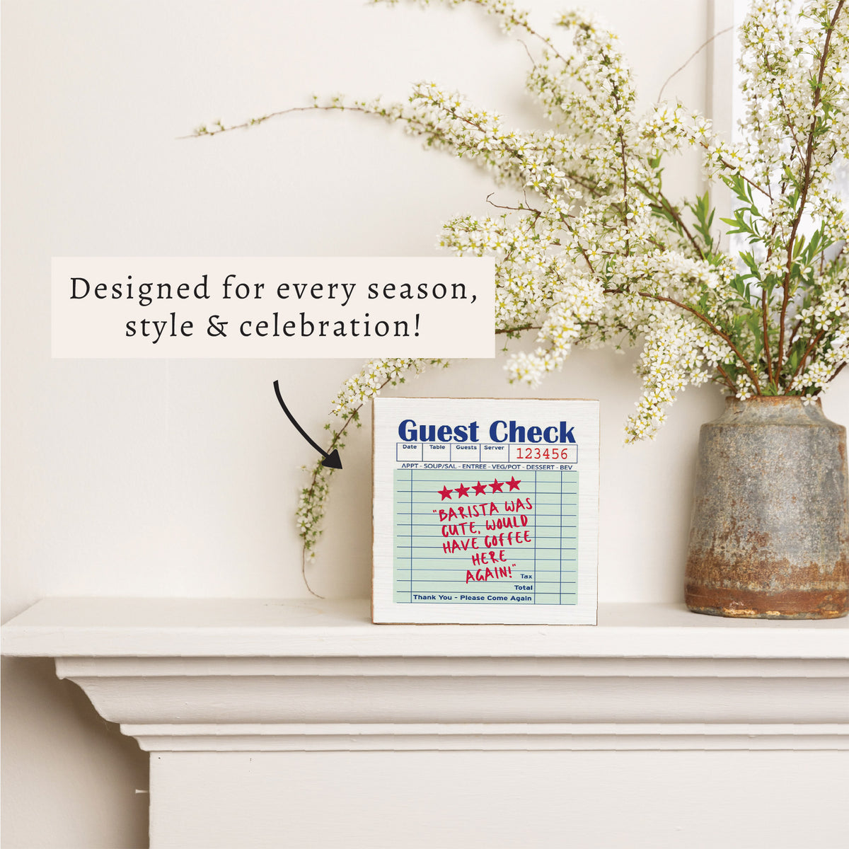 Guest Check Barista Block Sign