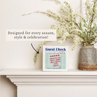 Guest Check Barista Block Sign