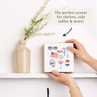 Watercolor American Icons Block Sign