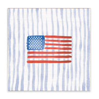 American Flag Watercolor Block Sign