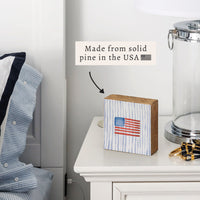 American Flag Watercolor Block Sign