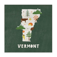 Vermont State Icons Block Sign