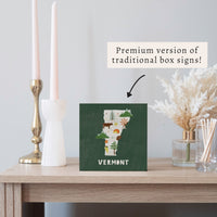 Vermont State Icons Block Sign
