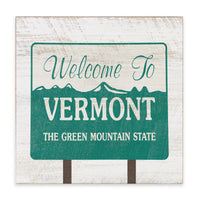 Vermont State Welcome Block Sign