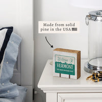 Vermont State Welcome Block Sign