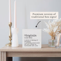 Virginia Definition Block Sign