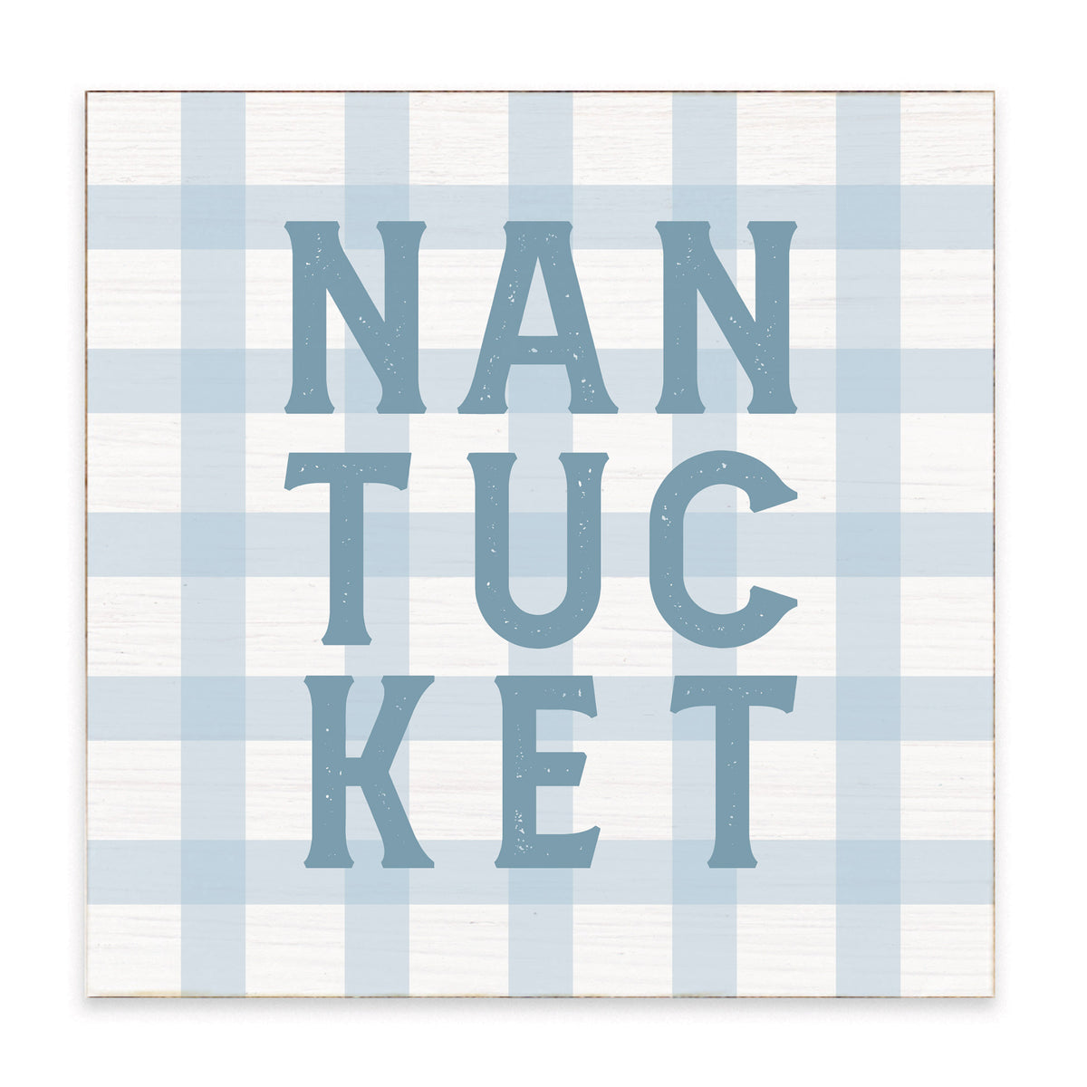 Nantucket Gingham Block Sign