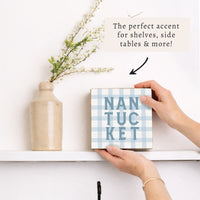 Nantucket Gingham Block Sign