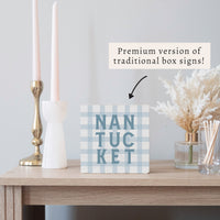Nantucket Gingham Block Sign