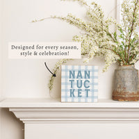 Nantucket Gingham Block Sign
