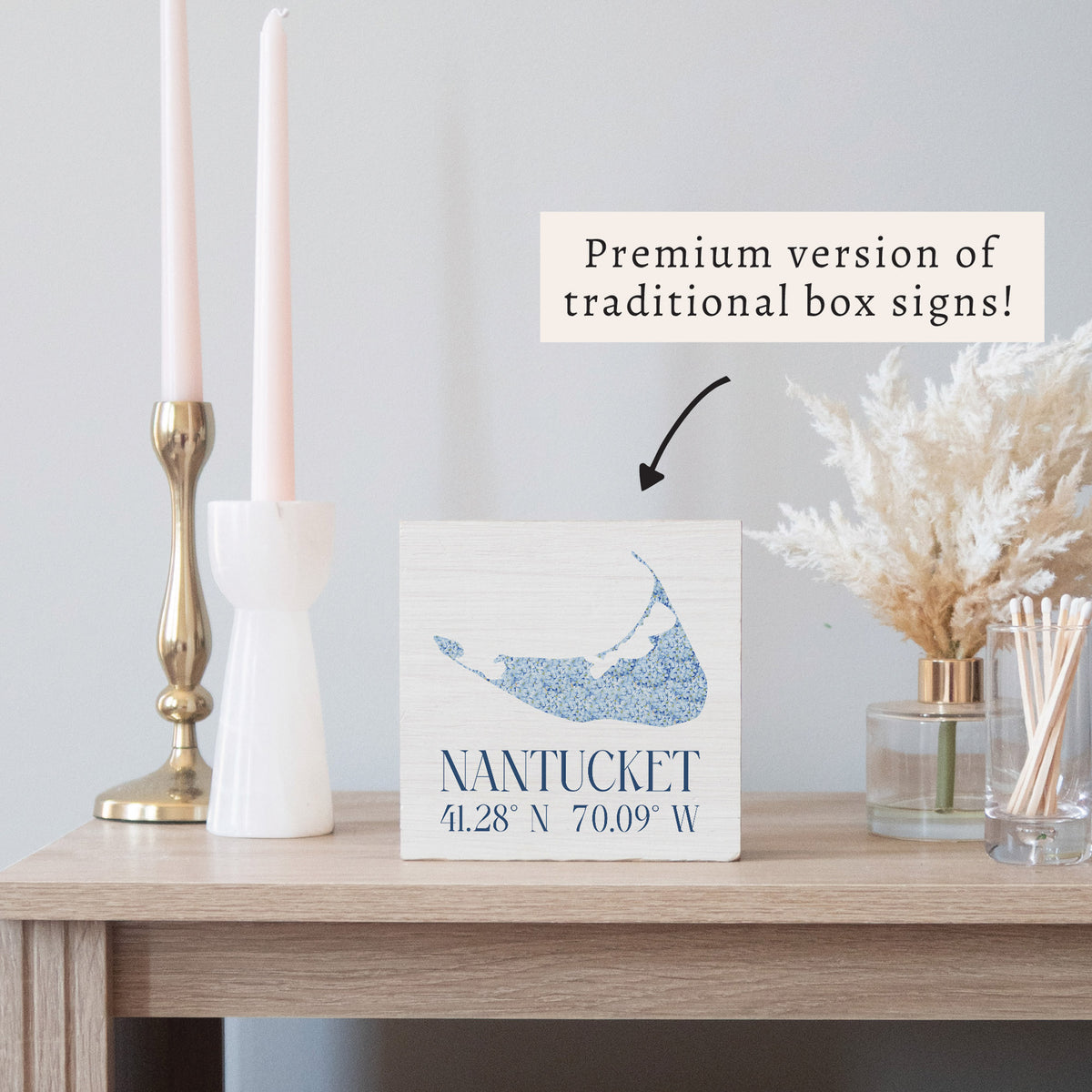 Nantucket Hydrangeas Block Sign