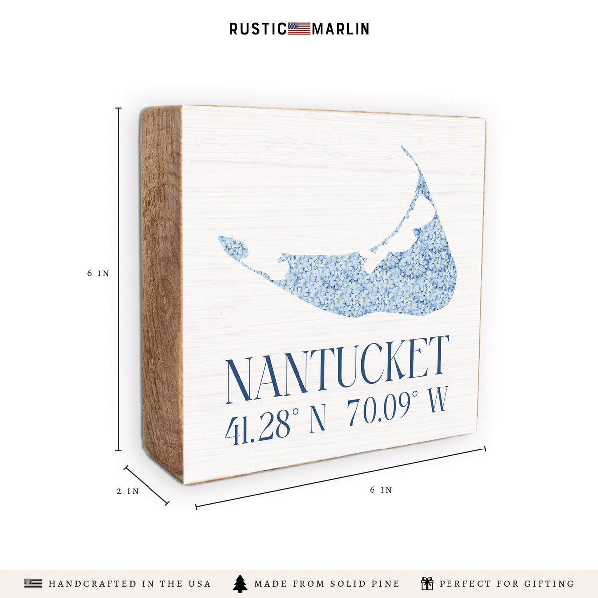 Nantucket Hydrangeas Block Sign