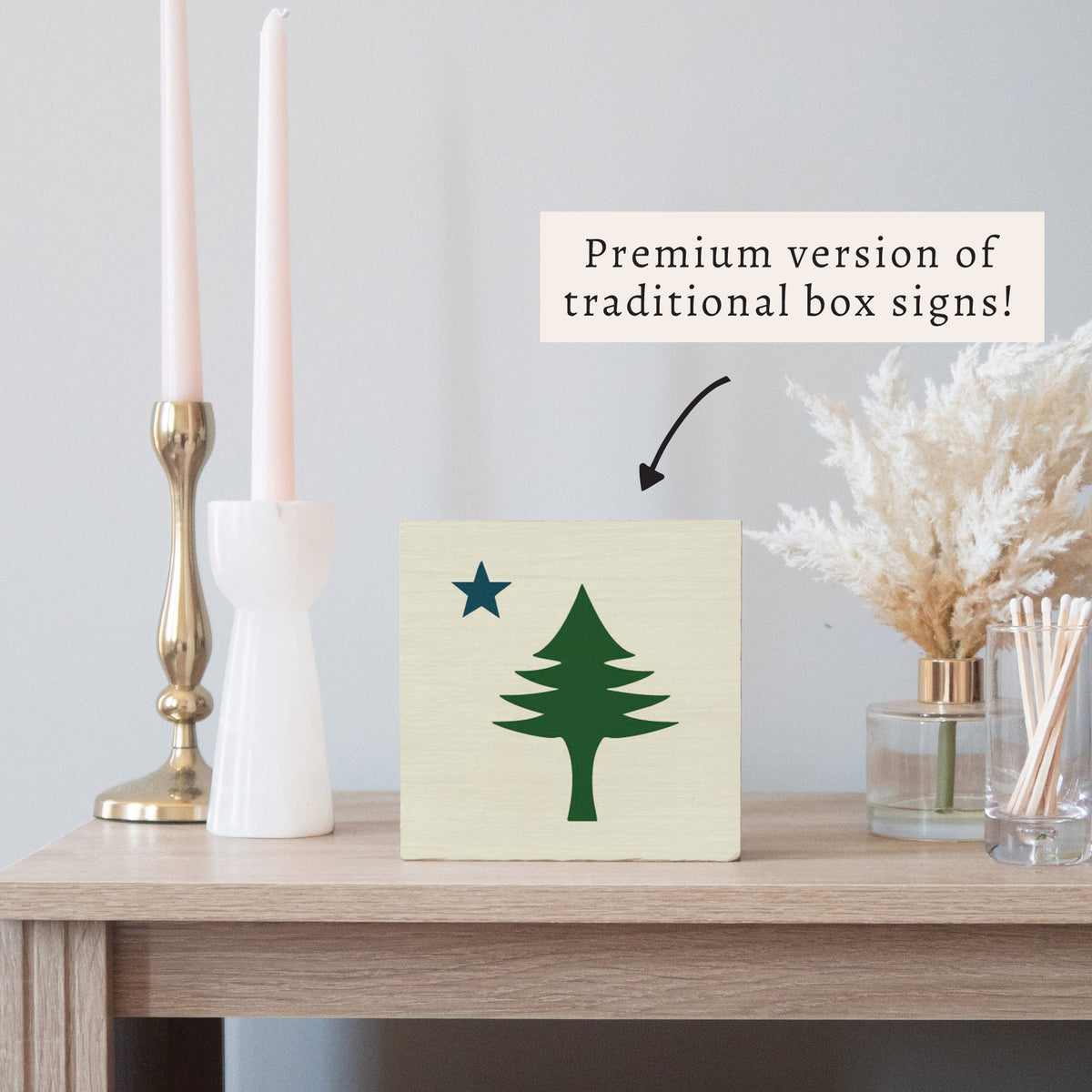 Maine Flag Block Sign