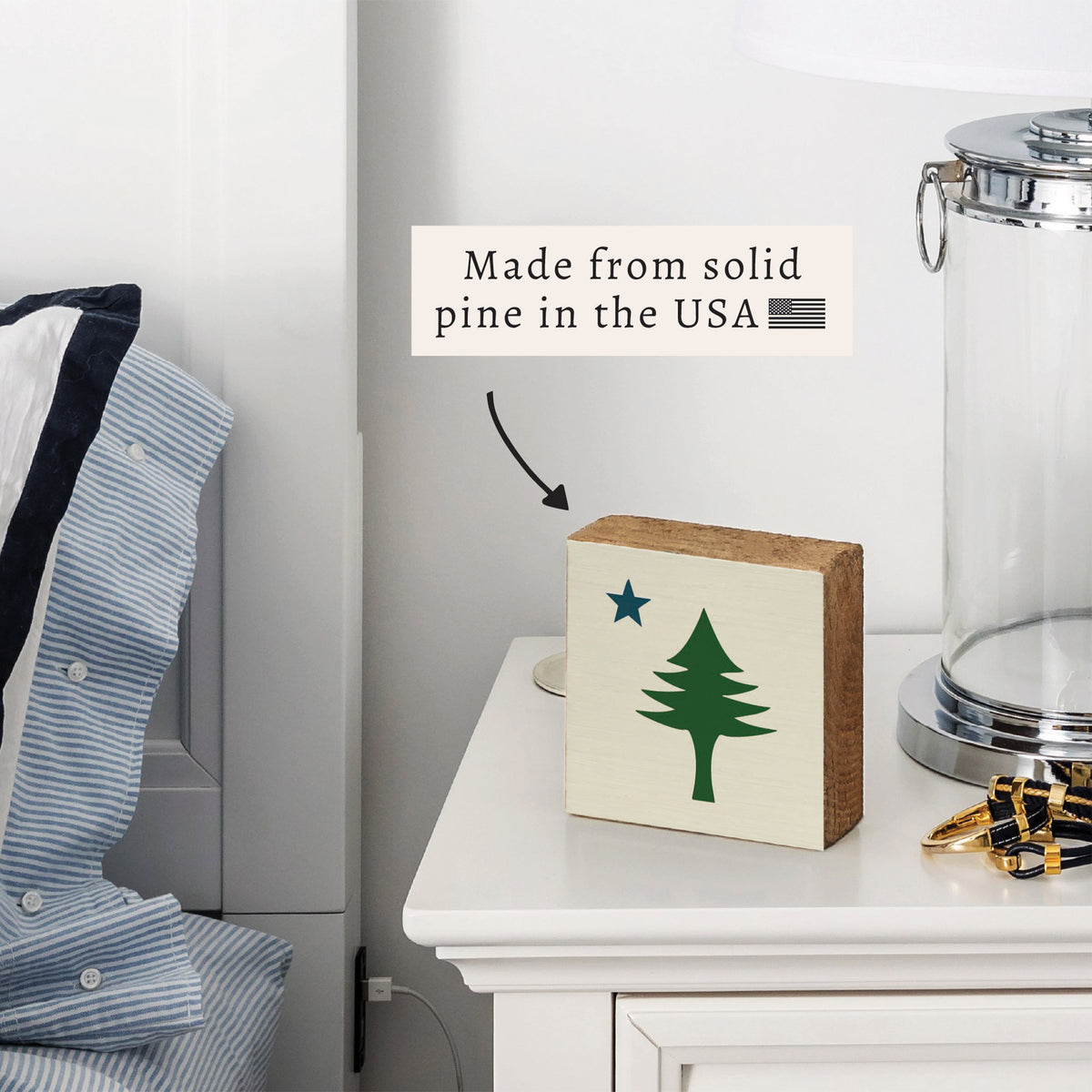 Maine Flag Block Sign