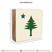 Maine Flag Block Sign