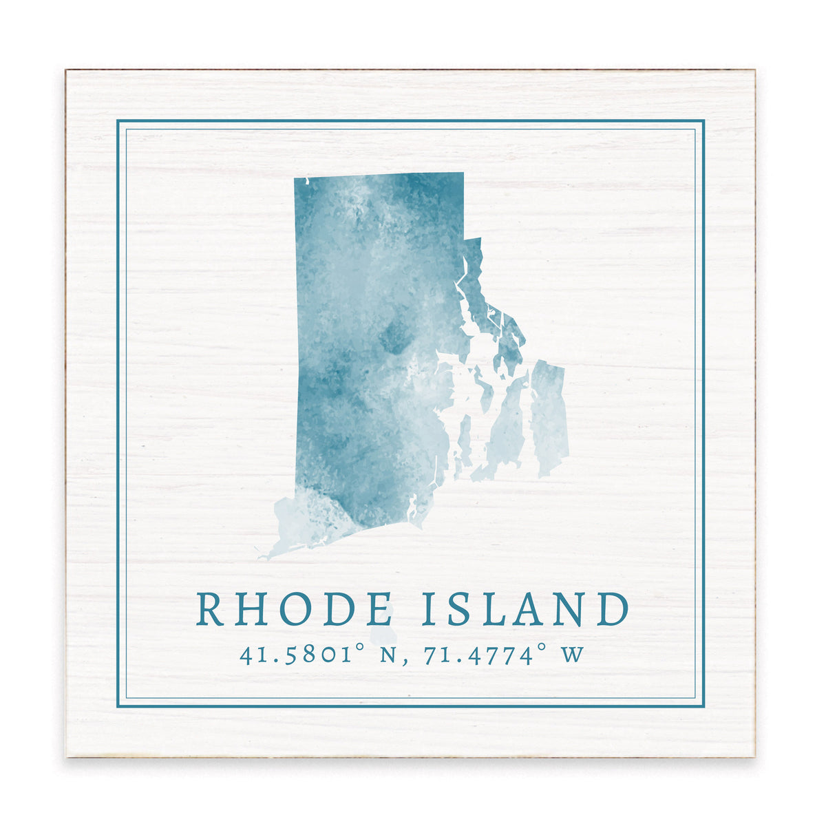 Rhode Island Watercolor Block Sign