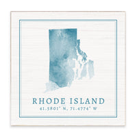 Rhode Island Watercolor Block Sign