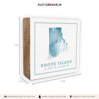 Rhode Island Watercolor Block Sign