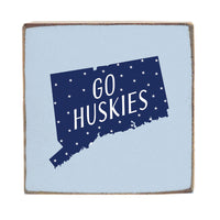 Connecticut Go Huskies Block Sign