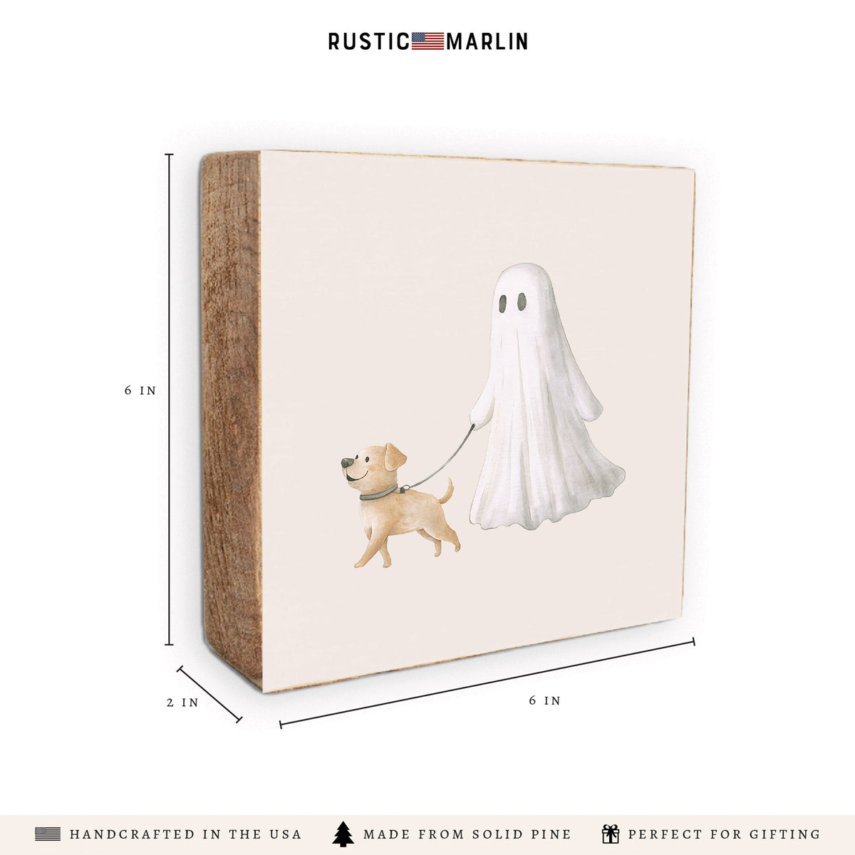Ghost & Pup Block Sign