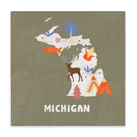 Michigan State Icons Block Sign