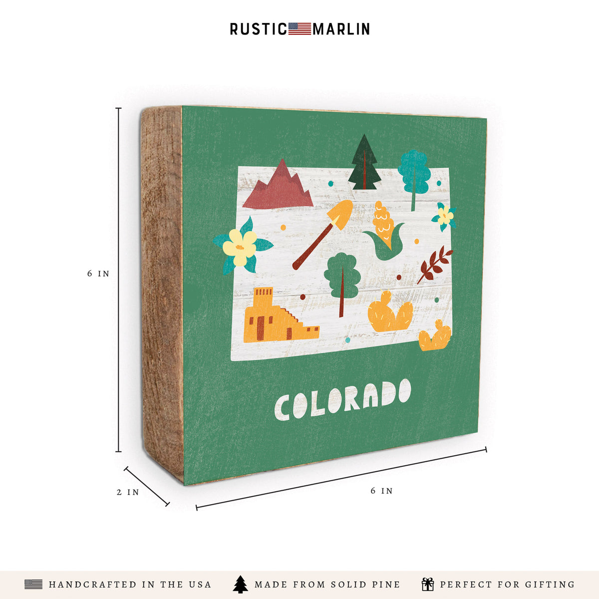 Colorado State Icons Block Sign