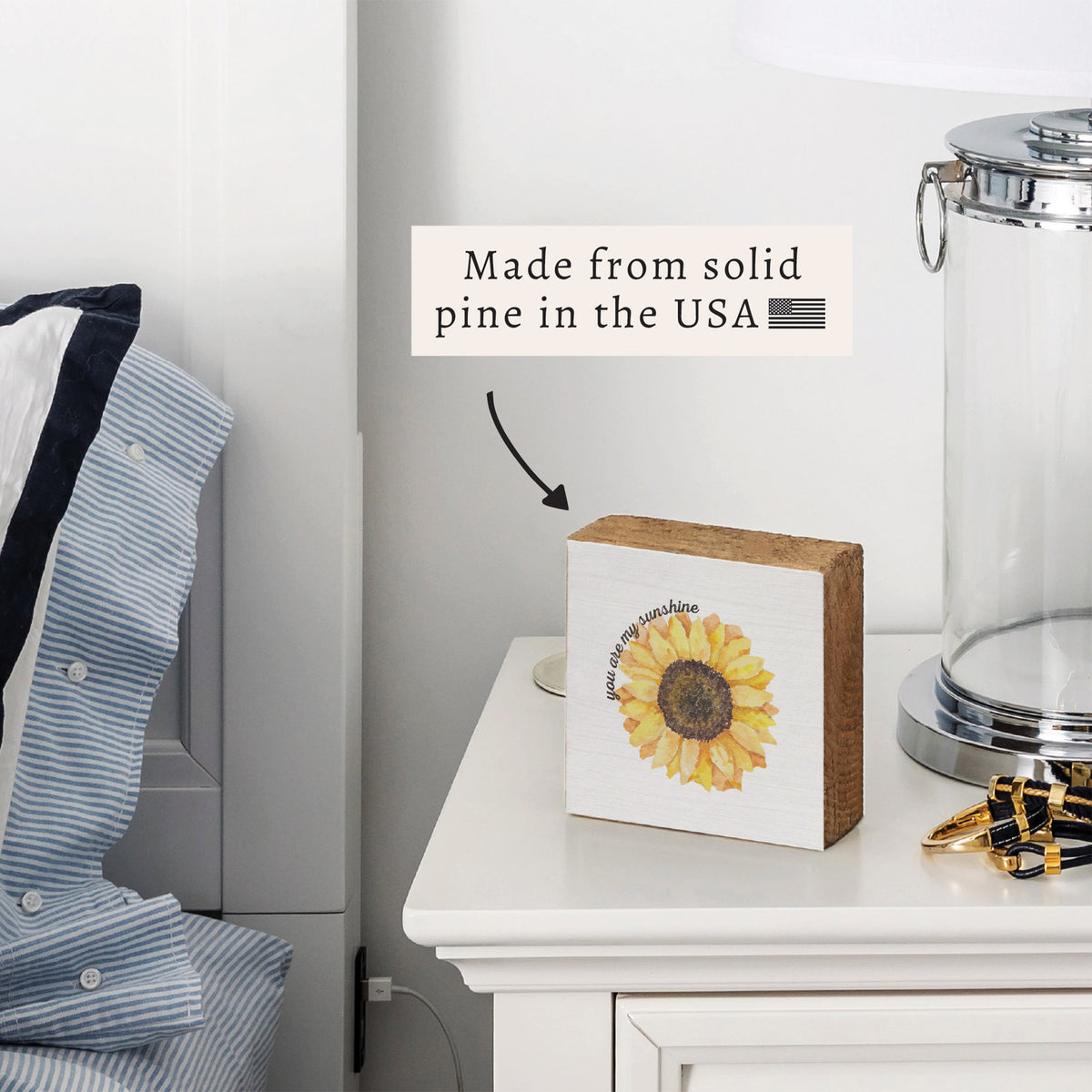 You Are My Sunshine Sunflower Block Sign