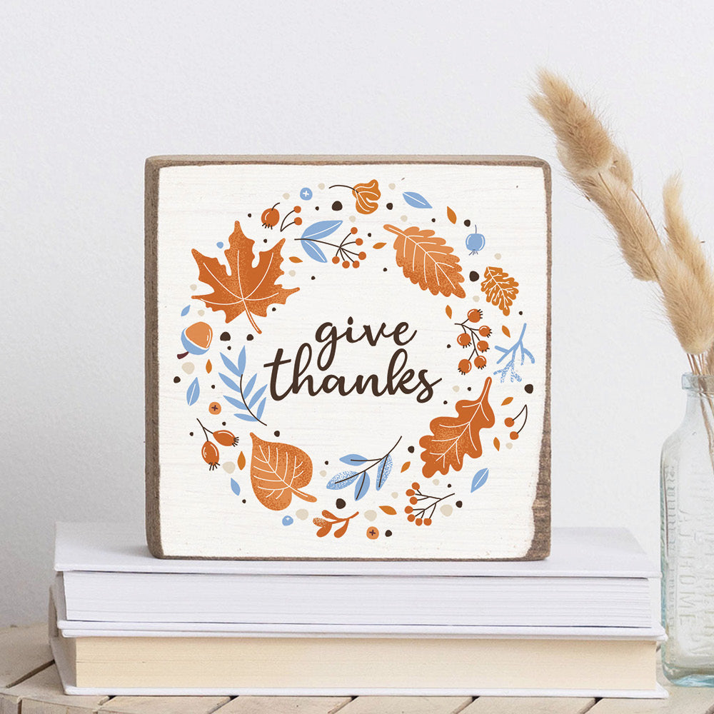 Give Thanks Block Sign