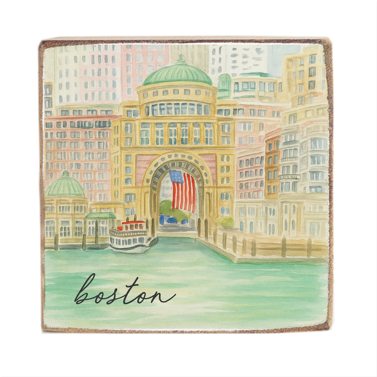 Boston Long Wharf Block Sign