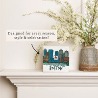 Boston Cityscape Block Sign