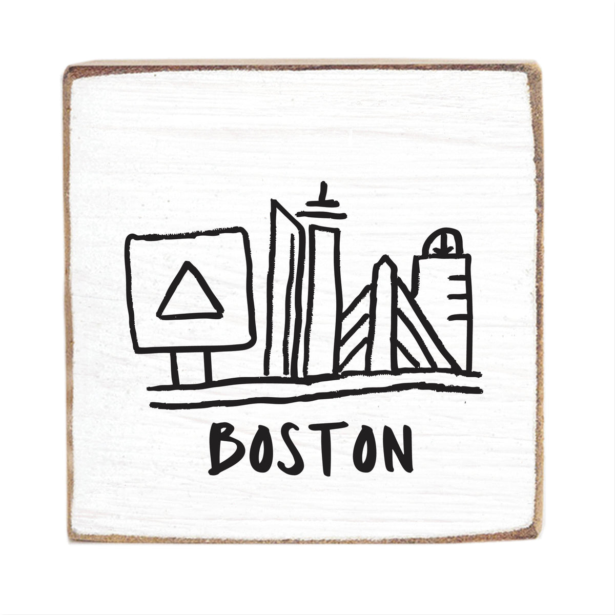 Boston City Outline Block Sign