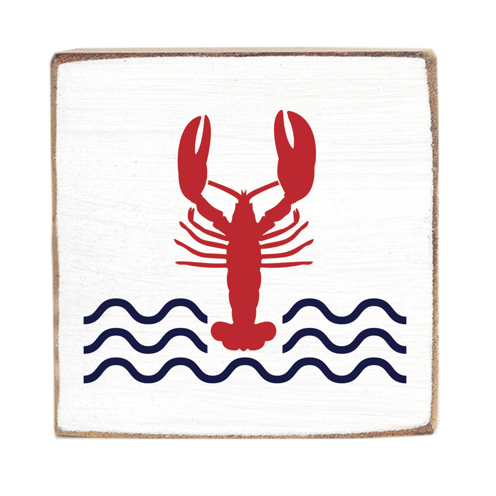 Lobster Waves Block Sign