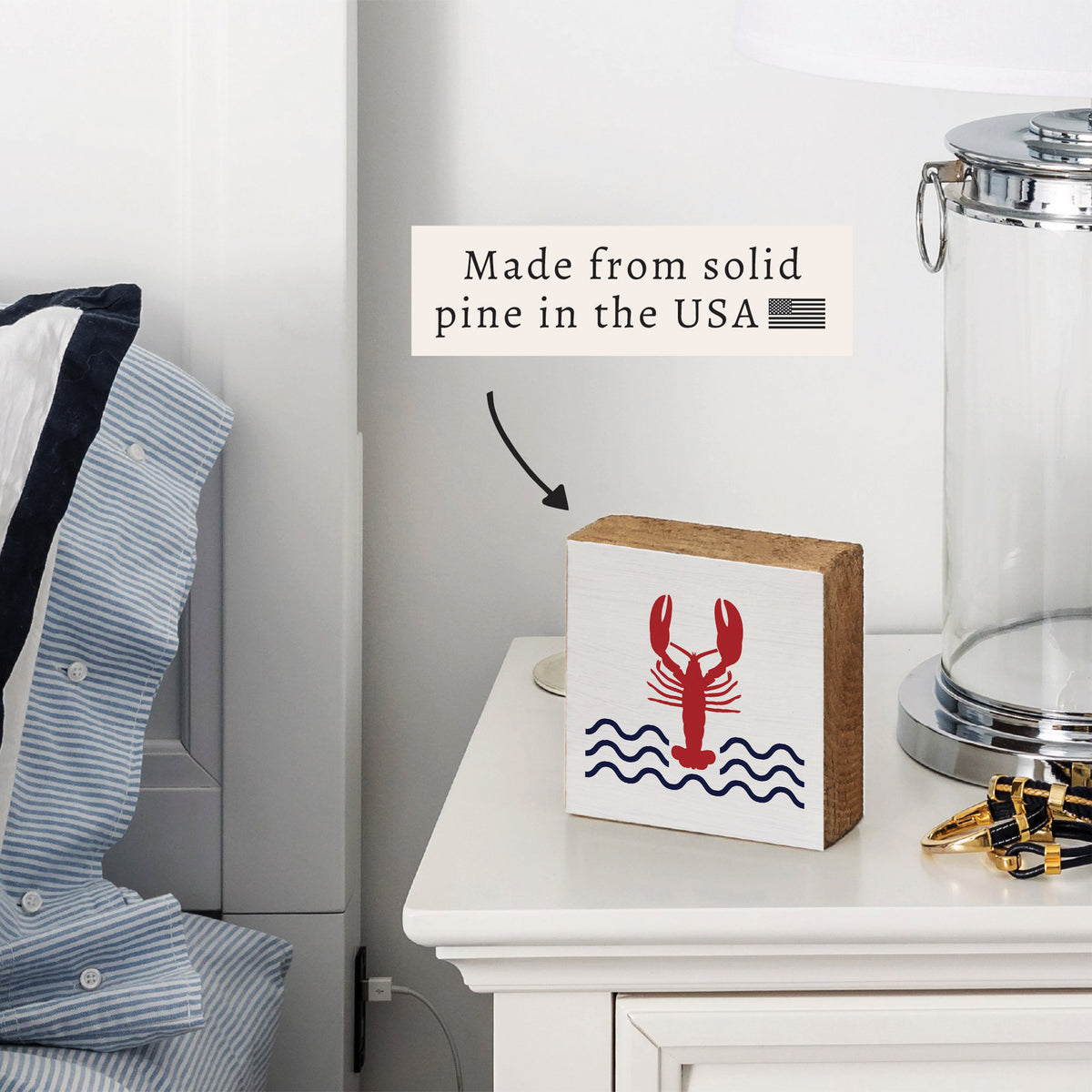 Lobster Waves Block Sign