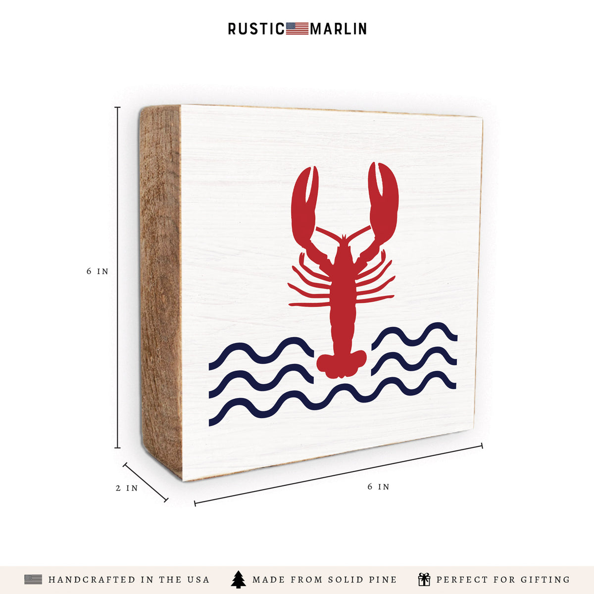 Lobster Waves Block Sign